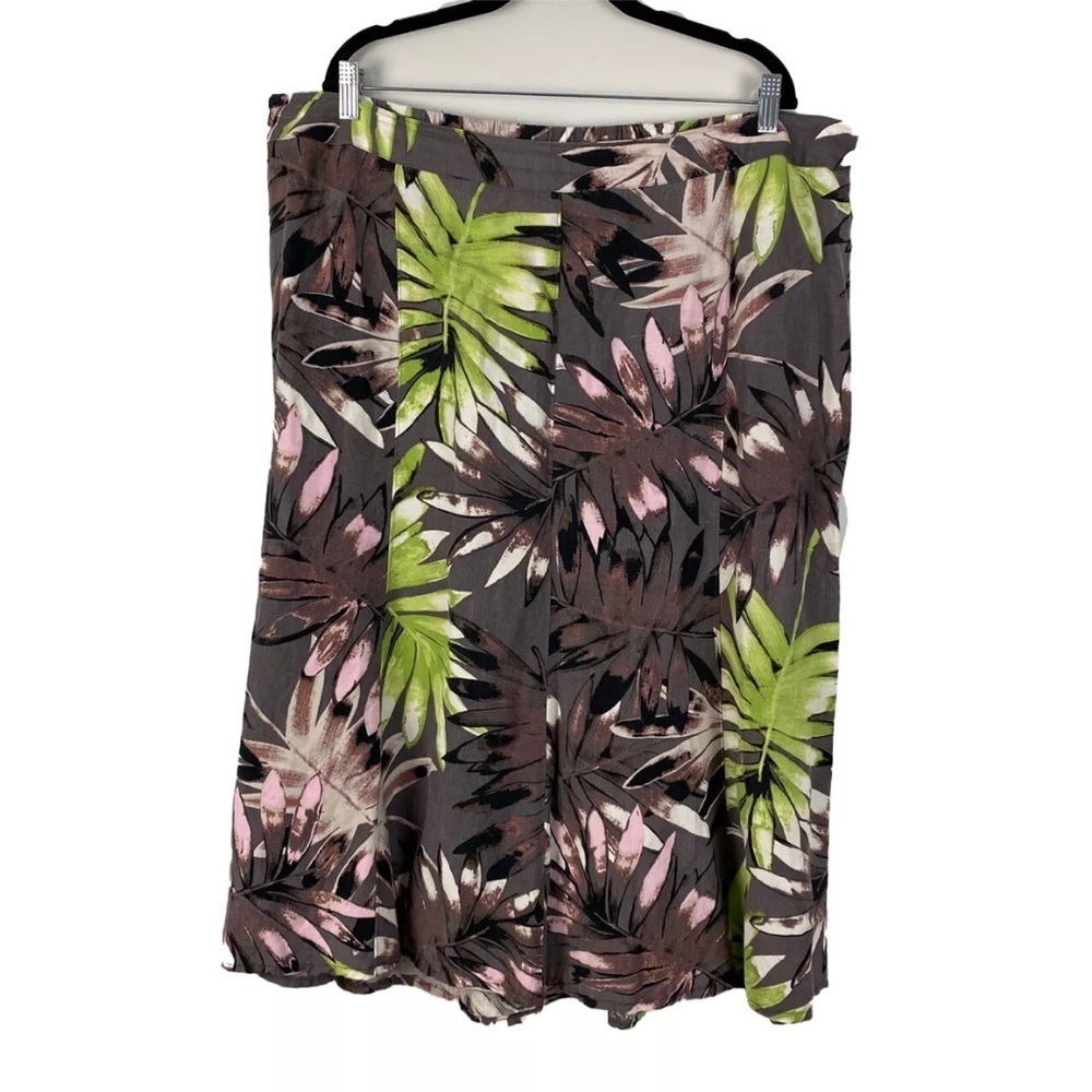 Lane Bryant 22/24 Linen Blend Floral Midi Skirt